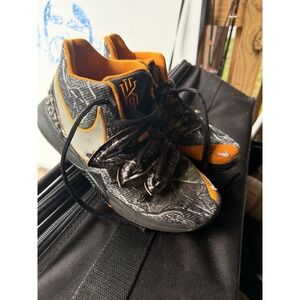 Nike Kyrie 5 'Taco' PE Size 4.5 Youth Basketball Shoes Black Orange Design